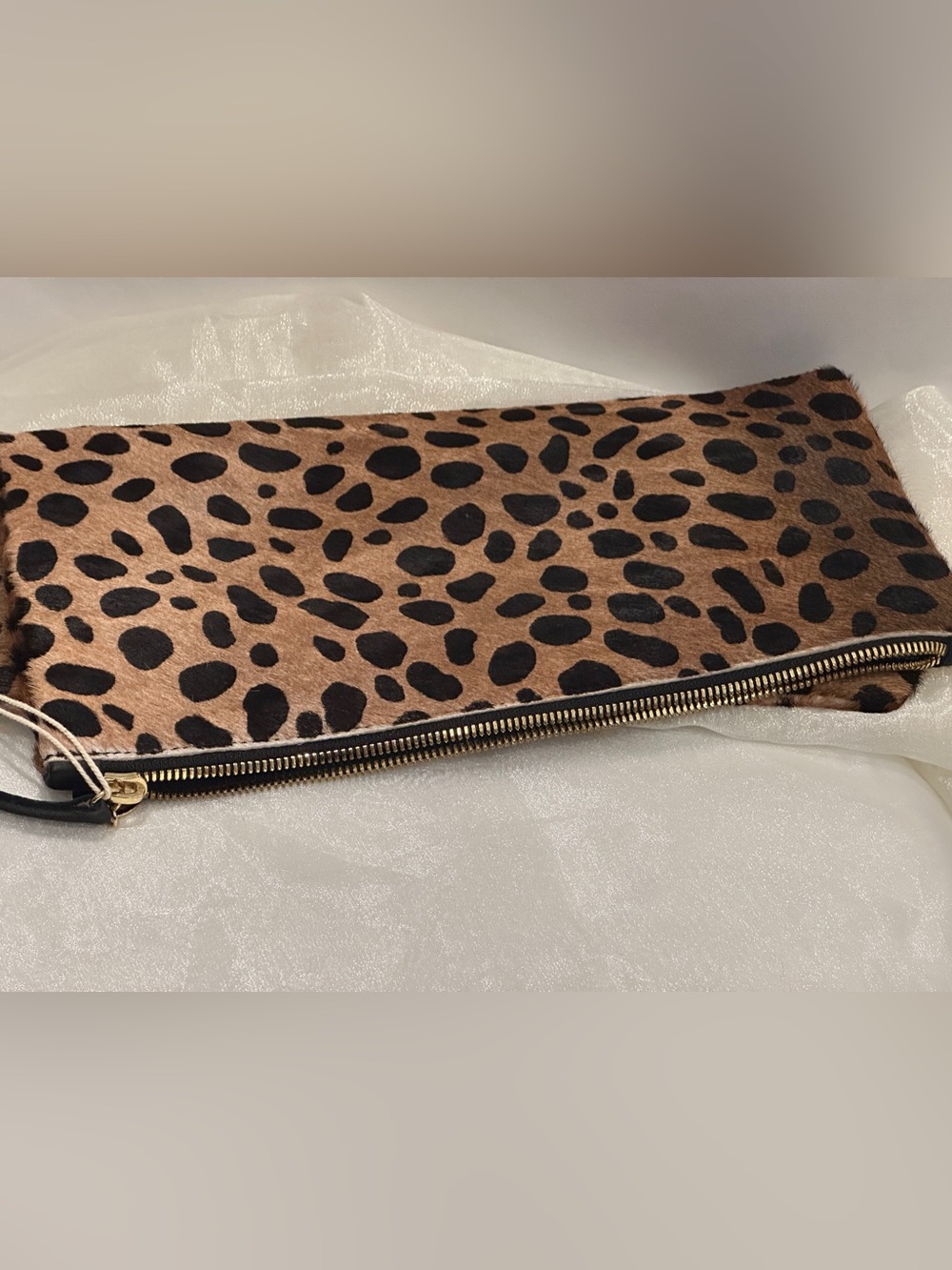 Clare V. Leopard Foldover Clutch Calf Hair Made in USA NWT - Picture 15 of 16